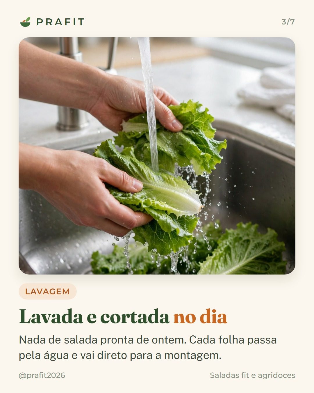 Lavada e cortada no dia