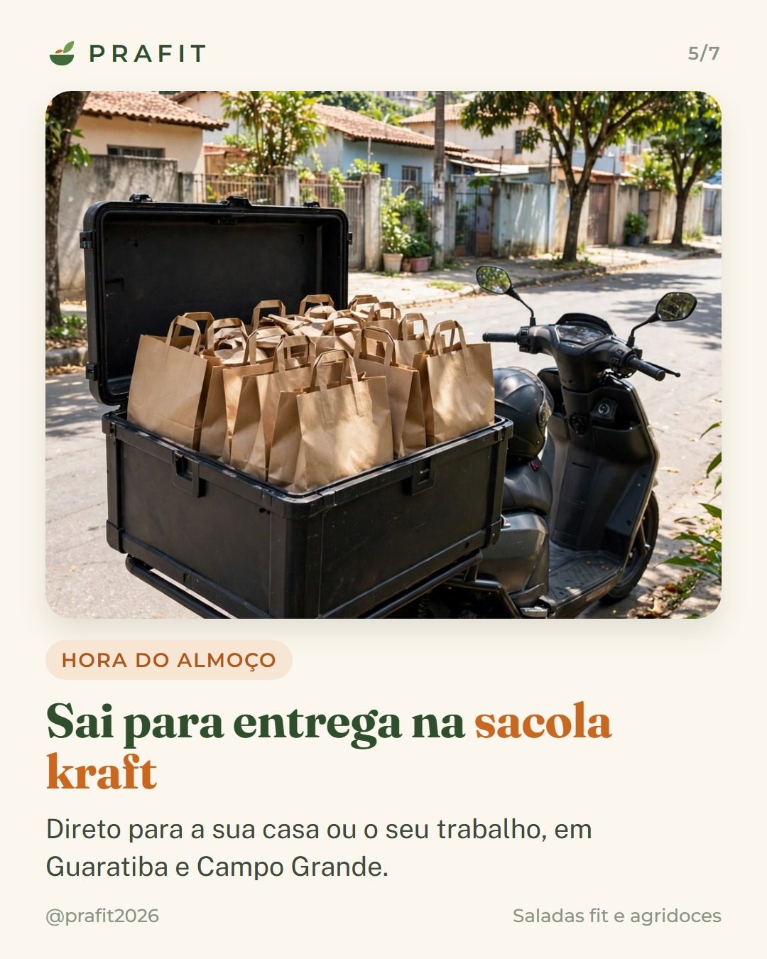 Sai para entrega na sacola kraft